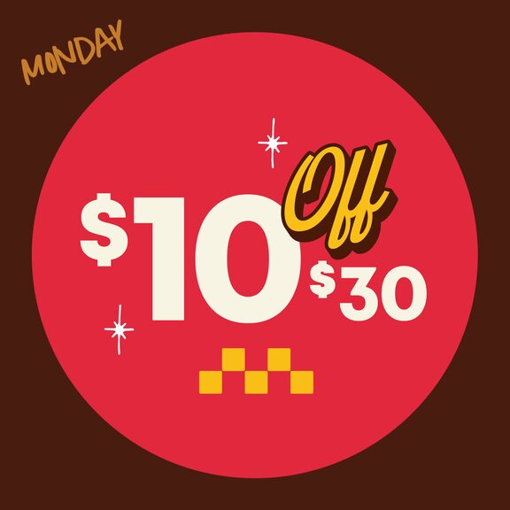 Denny's $10 off $30 MONDAY